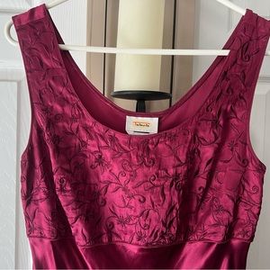 Talbots raspberry silk empire formal dress